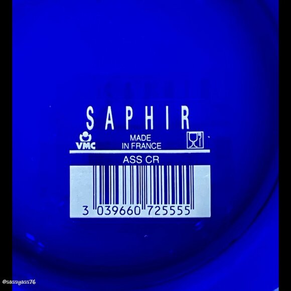 ▪️NWT▪️VTG▪️BORMOILI ROCCO▪️Four French Saphir 8.5" Cobalt Blue Glass Bowls - Picture 6 of 6